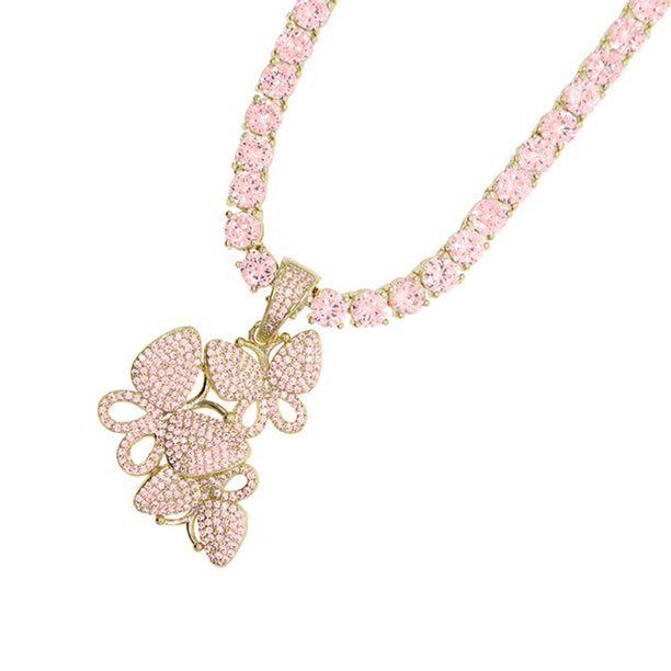 Collier Tennis Pendentif Papillon