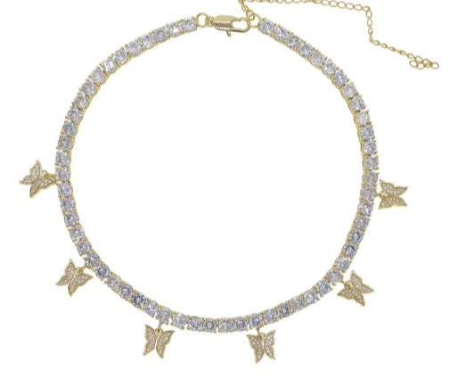 Collier Tennis Mini Papillon