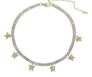 Collier Tennis Mini Papillon
